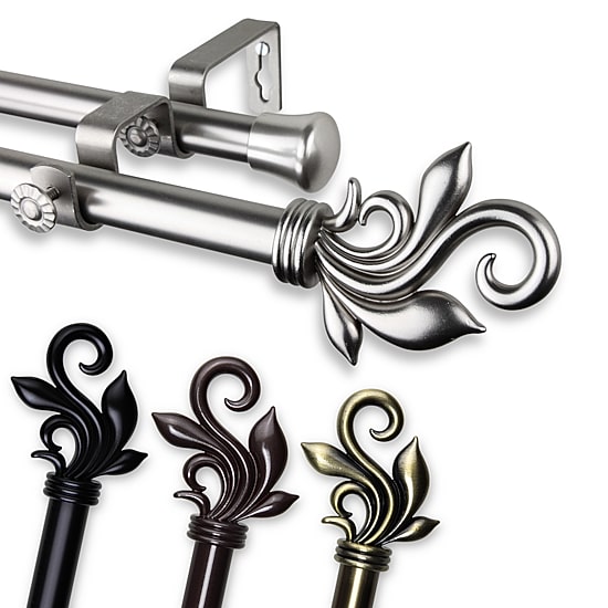 Rod Desyne Delilah 13/16" Adjustable Double Curtain Rod