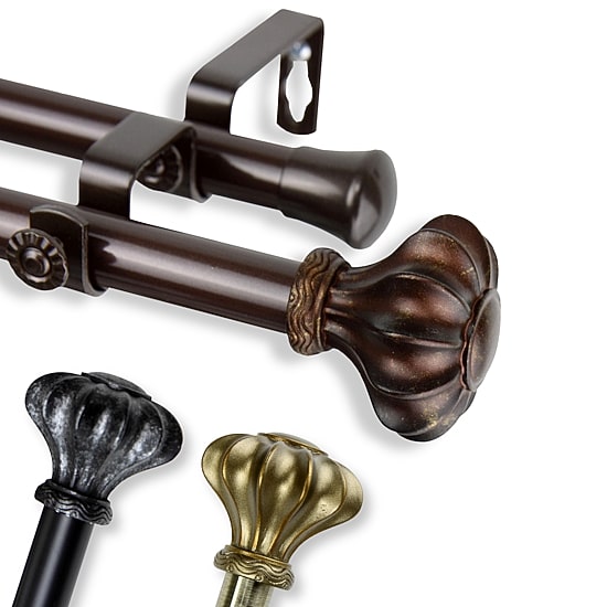 Rod Desyne Flair 13/16" Adjustable Double Curtain Rod