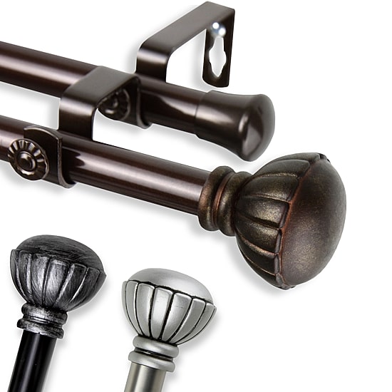 Rod Desyne Magnolia 13/16" Adjustable Double Curtain Rod