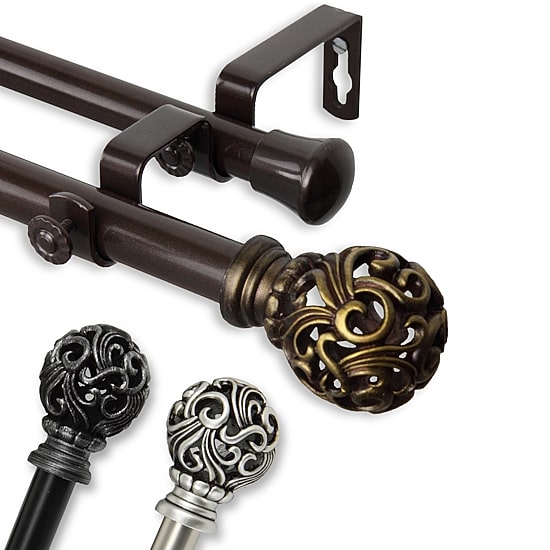 Rod Desyne Adora 13/16" Adjustable Double Curtain Rod