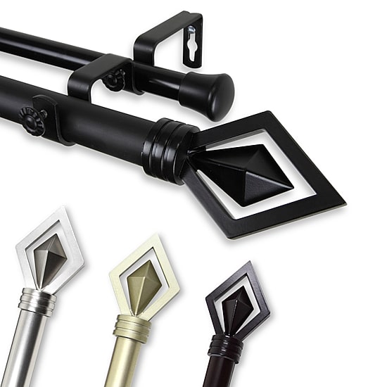 Rod Desyne Lenore 1" Adjustable Double Curtain Rod