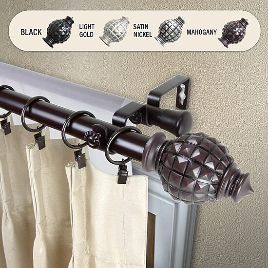 Rod Desyne Opal 1" Adjustable Double Curtain Rod