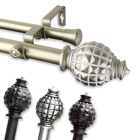 Rod Desyne Opal 1" Adjustable Double Curtain Rod