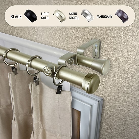 Rod Desyne Rosen 1" Adjustable Double Curtain Rod