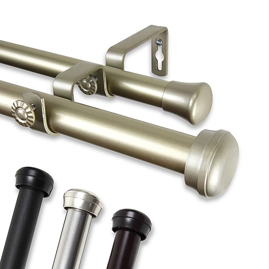 Rod Desyne Rosen 1" Adjustable Double Curtain Rod