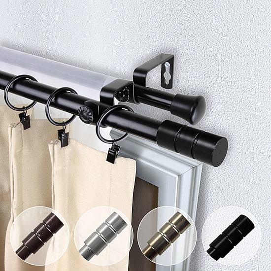 Rod Desyne Theo 13/16" Adjustable Double Curtain Rod