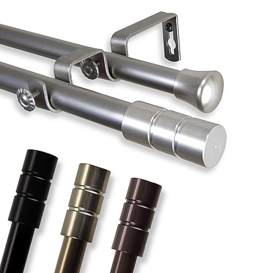 Rod Desyne Theo 13/16" Adjustable Double Curtain Rod