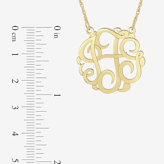 Personalized Sterling Silver 25mm Monogram Necklace