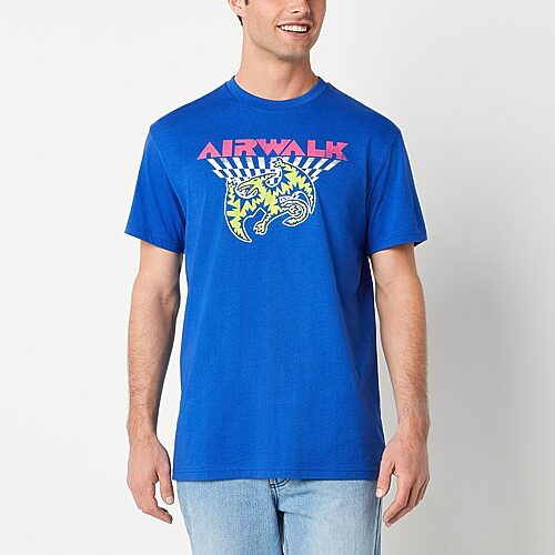 Airwalk Mens Crew Neck Short Sleeve Regular Fit Big and Tall Graphic T-Shirt, 4x-large, Blue