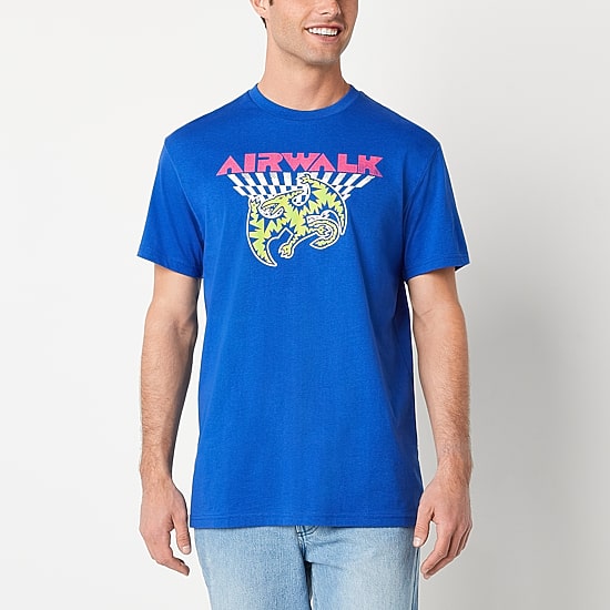 Airwalk Mens Crew Neck Short Sleeve Regular Fit Big and Tall Graphic T-Shirt