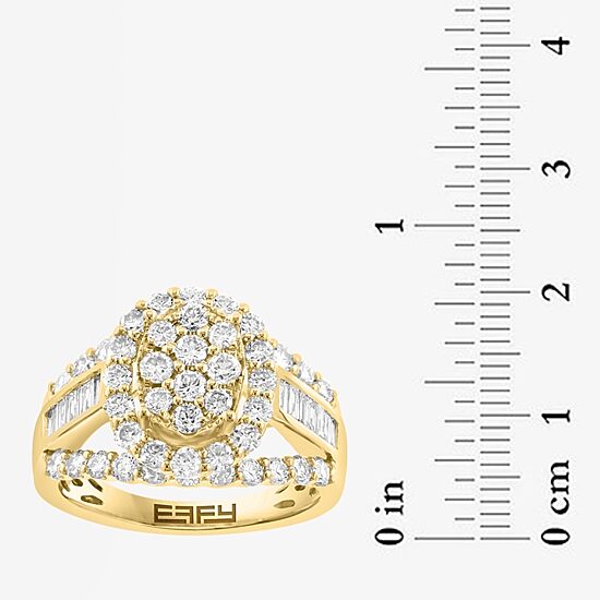 Effy Final Call Limited Quantities! Womens 2 CT. T.W. Natural White Diamond 14K Gold Halo Side Stone Cocktail Ring
