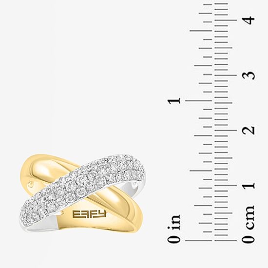 Effy Final Call Limited Quantities! Womens 4.5MM 7/8 CT. T.W. Natural White Diamond 14K Two Tone Gold Crossover Band
