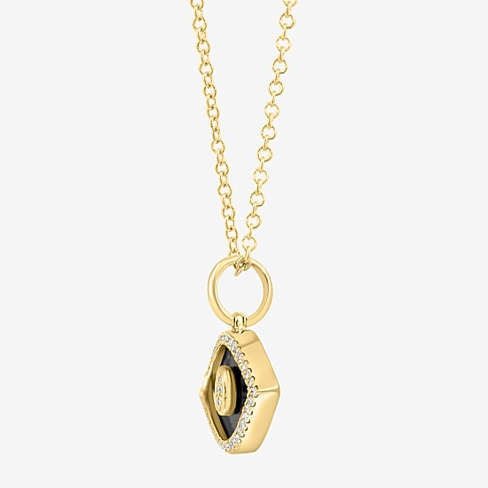 Effy Final Call Limited Quantities! Womens 1/8 CT. T.W. Genuine Black Onyx 14K Gold Evil Eye 16 Inch Pendant Necklace