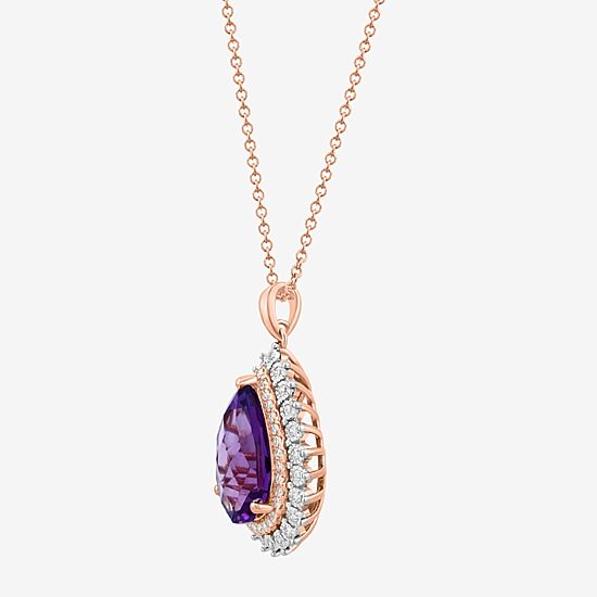 Effy Final Call Limited Quantities! Womens 1/3 CT. T.W. Genuine Purple Amethyst 14K Gold Pear 16 Inch Pendant Necklace