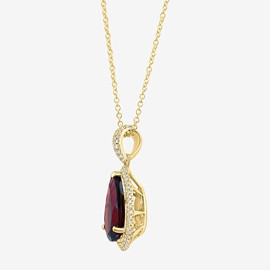 Effy Final Call Limited Quantities! Womens 1/3 CT. T.W. Genuine Red Garnet 14K Gold Pear 16 Inch Pendant Necklace