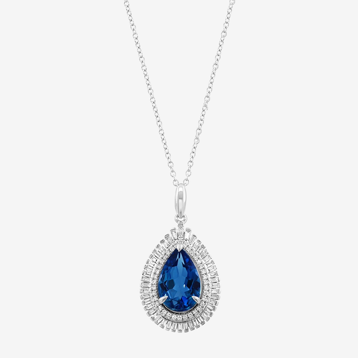 Effy Final Call Limited Quantities! Womens 3/8 CT. T.W. Genuine Blue Topaz 14K Gold Pear 16 Inch Pendant Necklace