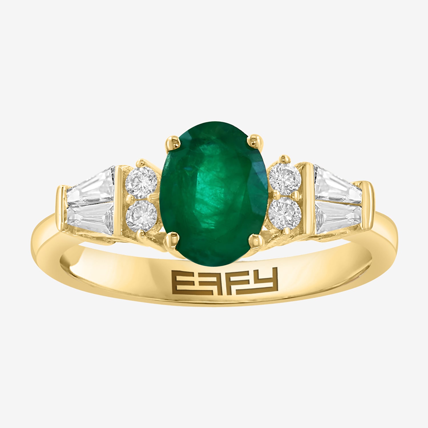 Effy Final Call Limited Quantities! Womens 1/6 CT. T.W. Genuine Green Emerald 14K Gold Oval Cocktail Ring