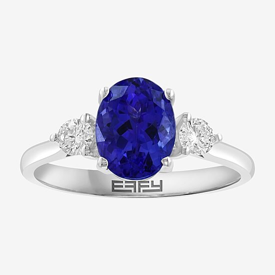 Effy Final Call Limited Quantities! Womens 1/4 CT. T.W. Genuine Blue Tanzanite 14K Gold Oval Cocktail Ring
