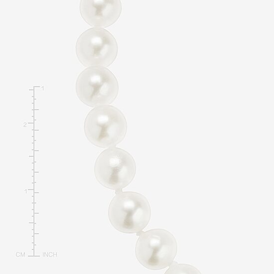 Womens White 10K Gold 18 Inch Strand Necklace