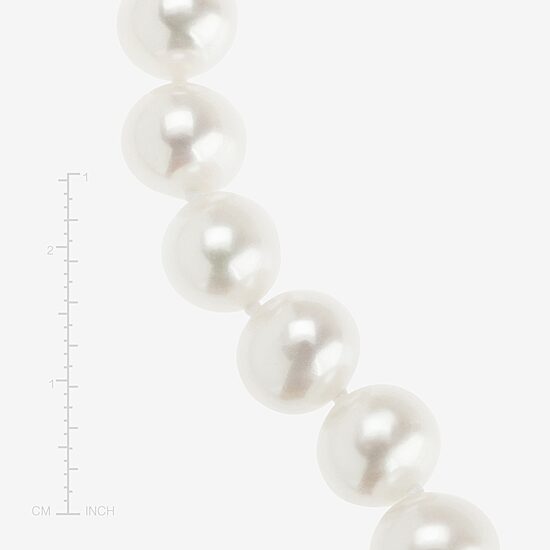 Womens White 10K Gold 18 Inch Strand Necklace