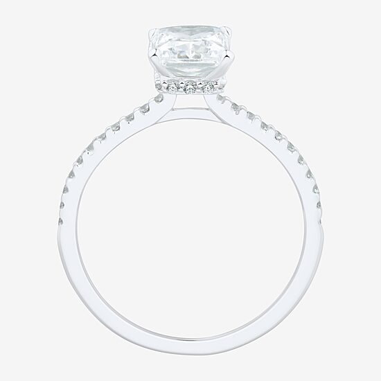 (H-I / Si1-Si2) Womens 1 3/4 CT. T.W. Lab Grown White Diamond 10K Gold Side Stone Engagement Ring