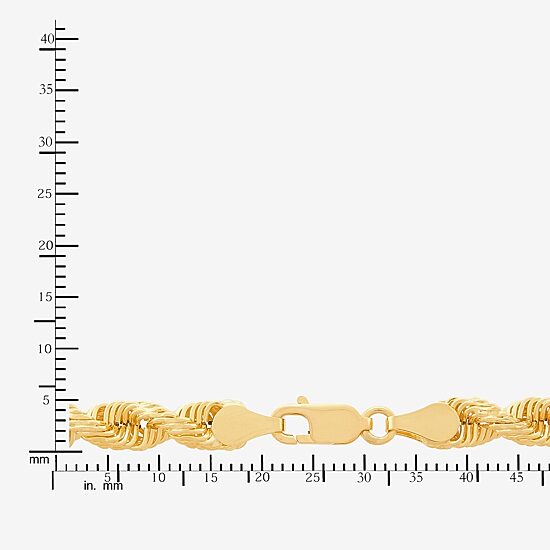 Mens 10K Gold 8 1/2 Inch Hollow Rope Chain Bracelet
