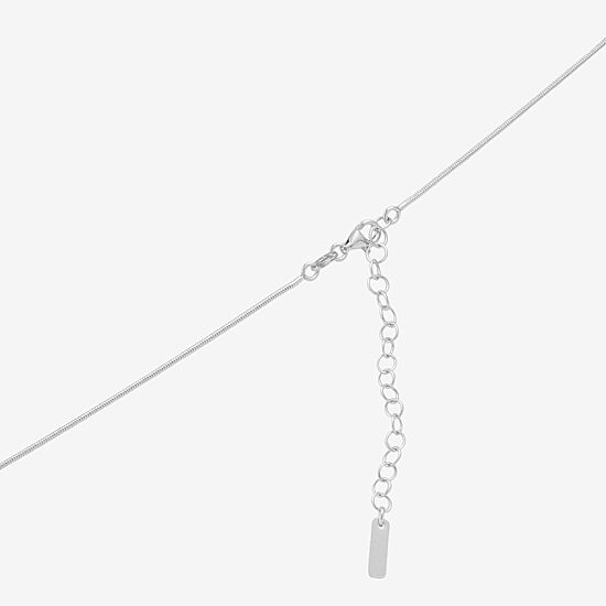 Womens Sterling Silver Circle Round 16 Inch Pendant Necklace
