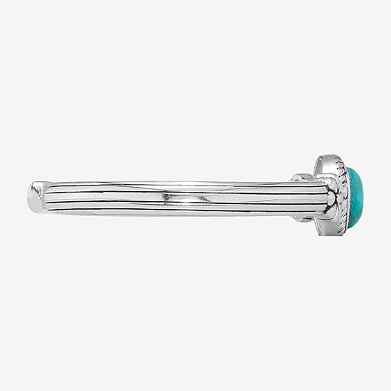 Womens Blue Turquoise Sterling Silver Cuff Bracelet