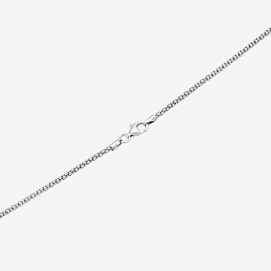 Bali Inspired Womens Sterling Silver Heart 18 Inch Pendant Necklace