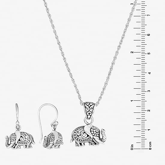 Bali Inspired Sterling Silver Elephant 3-pc. Jewelry Set