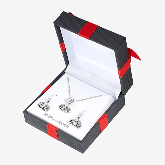 Bali Inspired Sterling Silver Elephant 3-pc. Jewelry Set