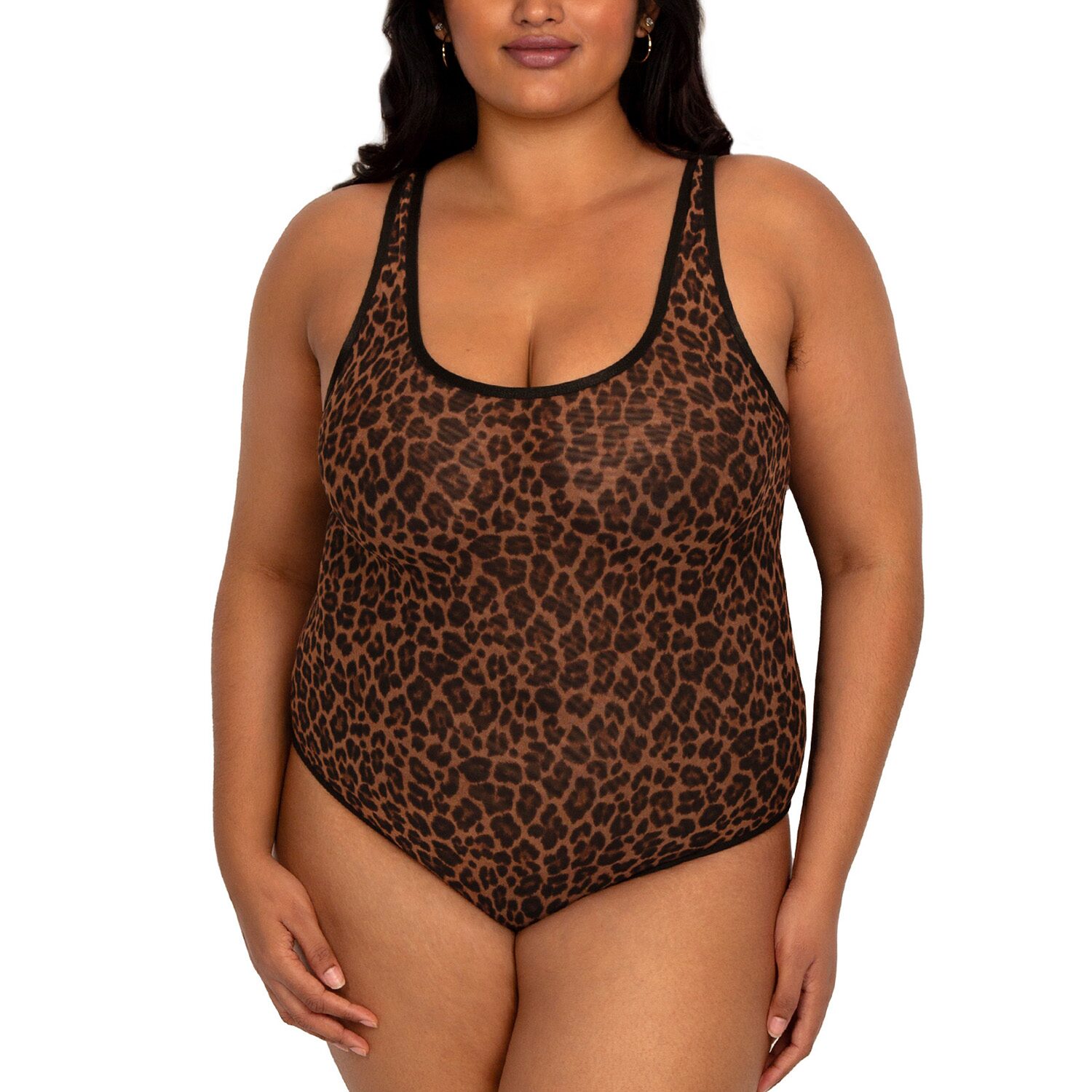Curvy Couture Sheer Mesh Bodysuit- 1372