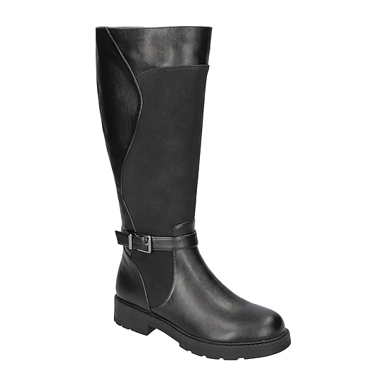 Easy Street Womens Erica Plus Extra Wide Calf Stacked Heel Riding Boots