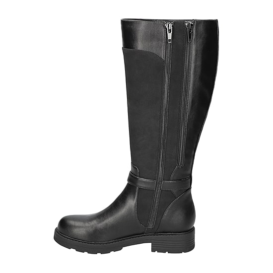 Easy Street Womens Erica Plus Extra Wide Calf Stacked Heel Riding Boots