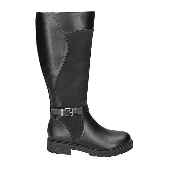 Easy Street Womens Erica Plus Extra Wide Calf Stacked Heel Riding Boots