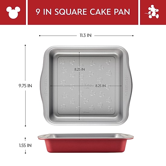 Farberware Disney Bake with Mickey Mouse 9" Non-Stick Square Cake Pan