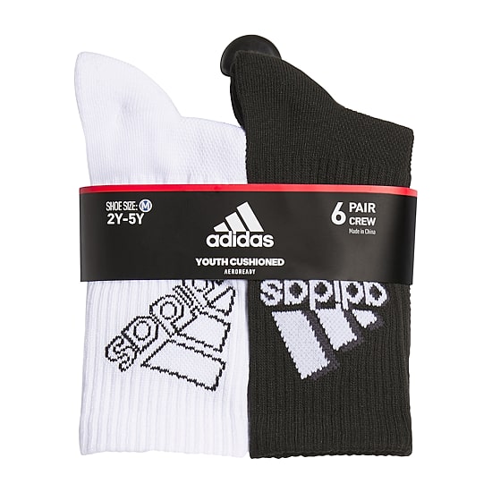 adidas Little & Big Kid Boys 6 Pair Crew Socks