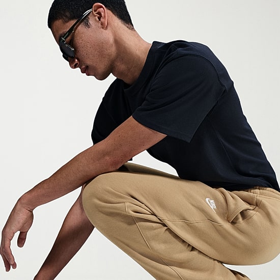 Nike Fleece Mens Straight Mid Rise Regular Fit Workout Pant
