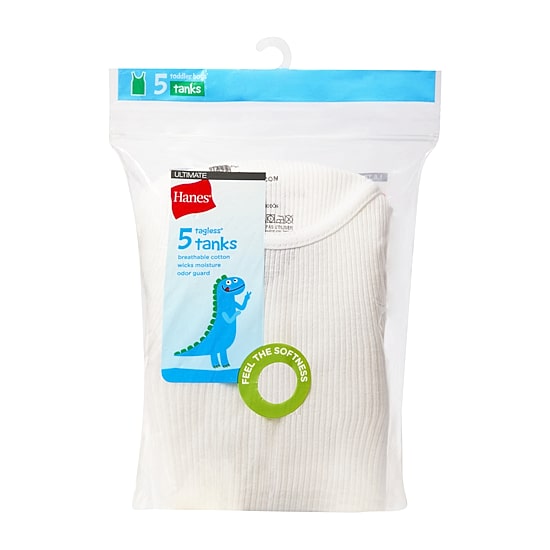 Hanes Toddler Boys U Neck Sleeveless 5 Pack Tank