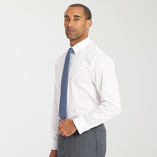 Nick Graham Mens Spread Collar Long Sleeve Shirt + Tie Set