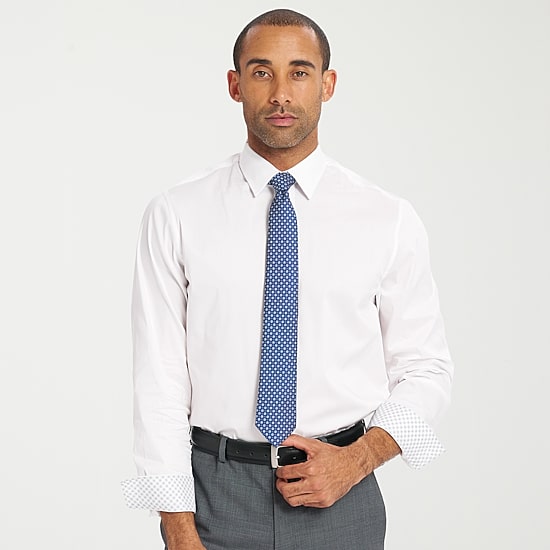 Nick Graham Mens Spread Collar Long Sleeve Shirt + Tie Set