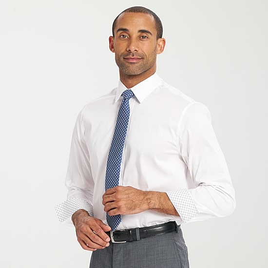 Nick Graham Mens Spread Collar Long Sleeve Shirt + Tie Set