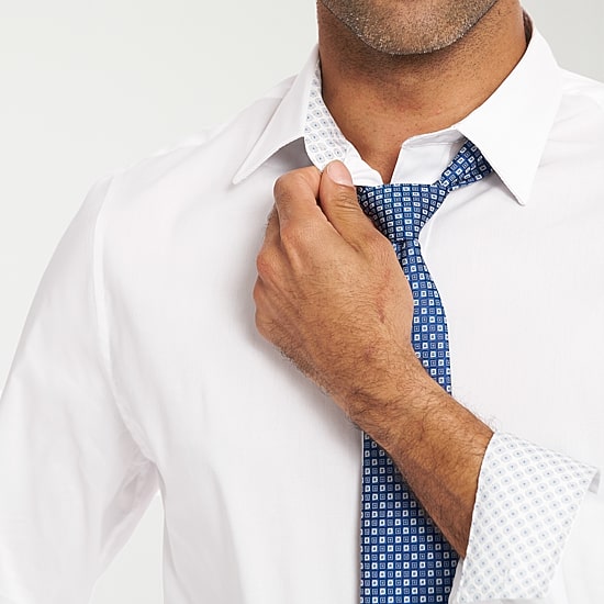 Nick Graham Mens Spread Collar Long Sleeve Shirt + Tie Set
