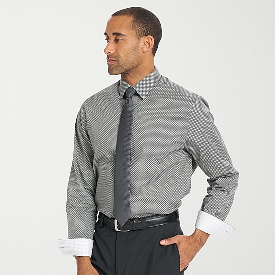 Nick Graham Mens Spread Collar Long Sleeve Shirt + Tie Set
