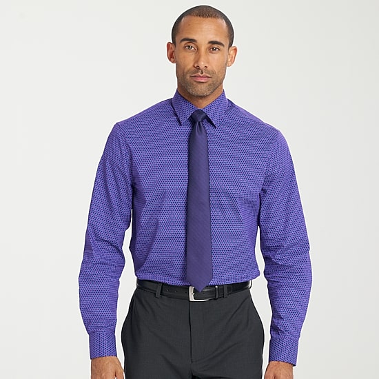 mens purple dress shirt with tie de Men's Purple Dress Shirt and Pattern Tie Combo D1P2 Final Sale 15.5 32/33 Purple