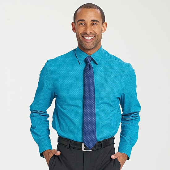 Nick Graham Mens Point Collar Long Sleeve Shirt + Tie Set