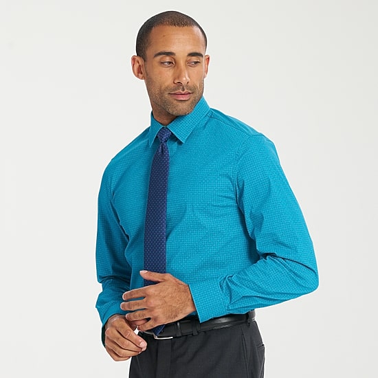 Nick Graham Mens Point Collar Long Sleeve Shirt + Tie Set