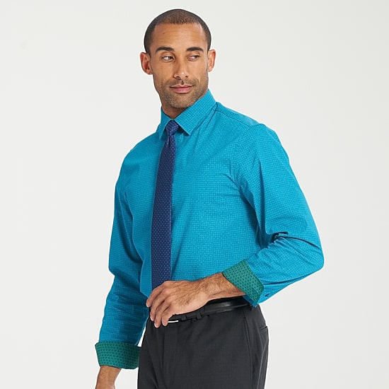 Nick Graham Mens Point Collar Long Sleeve Shirt + Tie Set