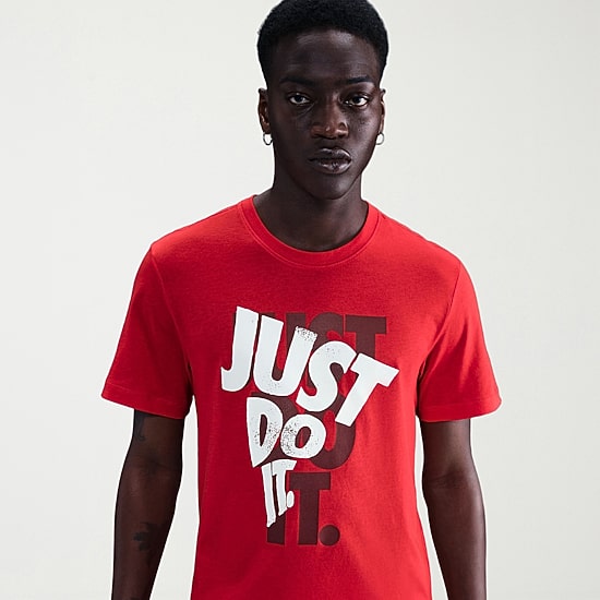 Nike Just Do It Mens Crew Neck Short Sleeve Regular Fit Graphic T-Shirt