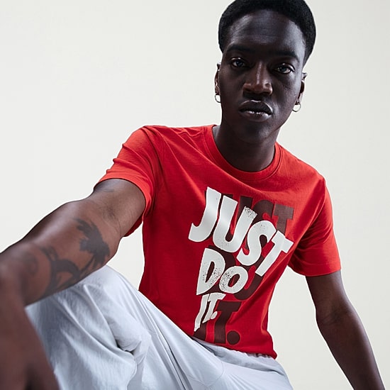 Nike Just Do It Mens Crew Neck Short Sleeve Regular Fit Graphic T-Shirt